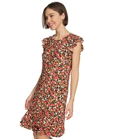 Tommy Hilfiger Women's Floral-Print Ruffled Shift Dress