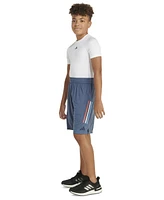 adidas Big Boys Aeroready Elastic-Waistband Graphic 3-Stripe Shorts