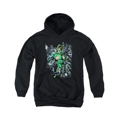 Green Lantern Boys Youth Surrounded By Death Pull Over Hoodie / Hooded Sweatshirt
