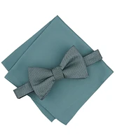 Alfani Men's Sawyer Solid Bow Tie & Textured Pocket Square Set, Created for Macy's