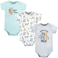 Hudson Baby Boys Cotton Bodysuits, Pumpkin Truck, 3-6 Months