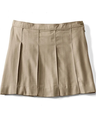 Lands' End Little Girls School Uniform Box Pleat Skirt Above The Knee