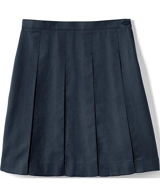 Lands' End Big Girls School Uniform Box Pleat Skirt Below the Knee