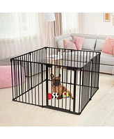 Slickblue Girls Adjustable Panel Safe Metal Gate Play Yard