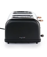 MegaChef 4 Slice Stainless Steel Wide Slot Retro Toaster