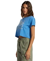 Roxy Juniors' Hibiscus Collegiate Cropped T-Shirt