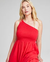 And Now This Women's Cotton One-Shoulder Smocked Maxi Dress, Created for Macy's