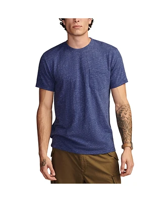 Lucky Brand Men's Linen Short Sleeve Pocket Crew Neck Tee Shirt