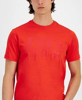 A|X Armani Exchange Men's Short Sleeve Crewneck Broken Logo Graphic T-Shirt