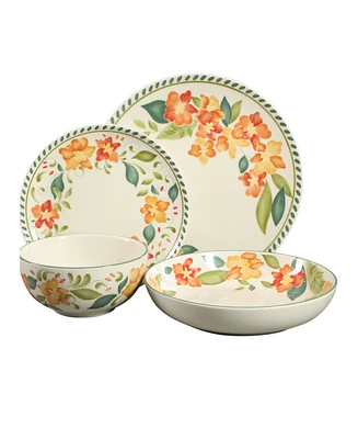 Bloomhouse Decorated 16 Pc Dinnerware Set, Service for 4