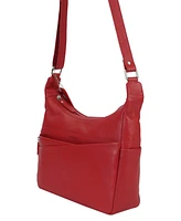 Mancini Pebble June Leather Crossbody Handbag