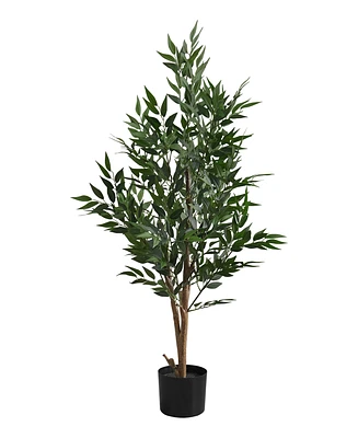 Monarch Specialties 47" Inddor Artificial Floor Acacia Tree with Black Pot