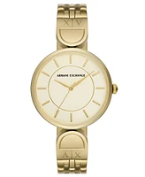 A|X Armani Exchange Women's Brooke Three Hand Gold-Tone Stainless Steel Watch 38mm