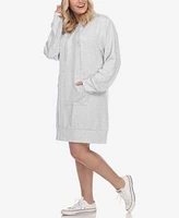 White Mark Plus Hoodie Sweatshirt Dress