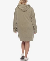 White Mark Plus Hoodie Sweatshirt Dress