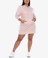 White Mark Plus Hoodie Sweatshirt Dress