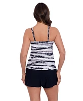 ShapeSolver by Penbrooke Women's Crossover Tankini Swimsuit Top