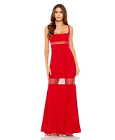 Women's Ieena Sheer Mesh Panel Detail Column Gown