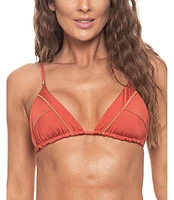 Guria Beachwear Women's Contrast Detail Over-the-shoulder Triangle Bikini Top