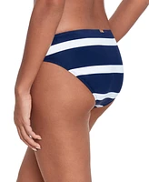 Lauren Ralph Women's Striped O-Ring Hipster Bikini Bottoms