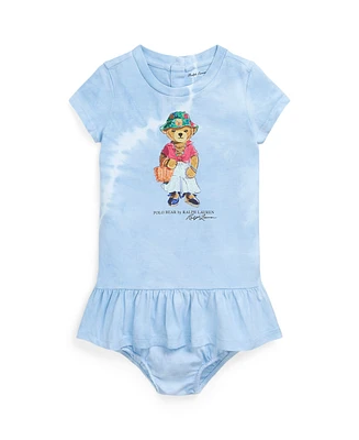 Polo Ralph Lauren Baby Girls Tie-Dye Bear Cotton Dress and Bloomer Set