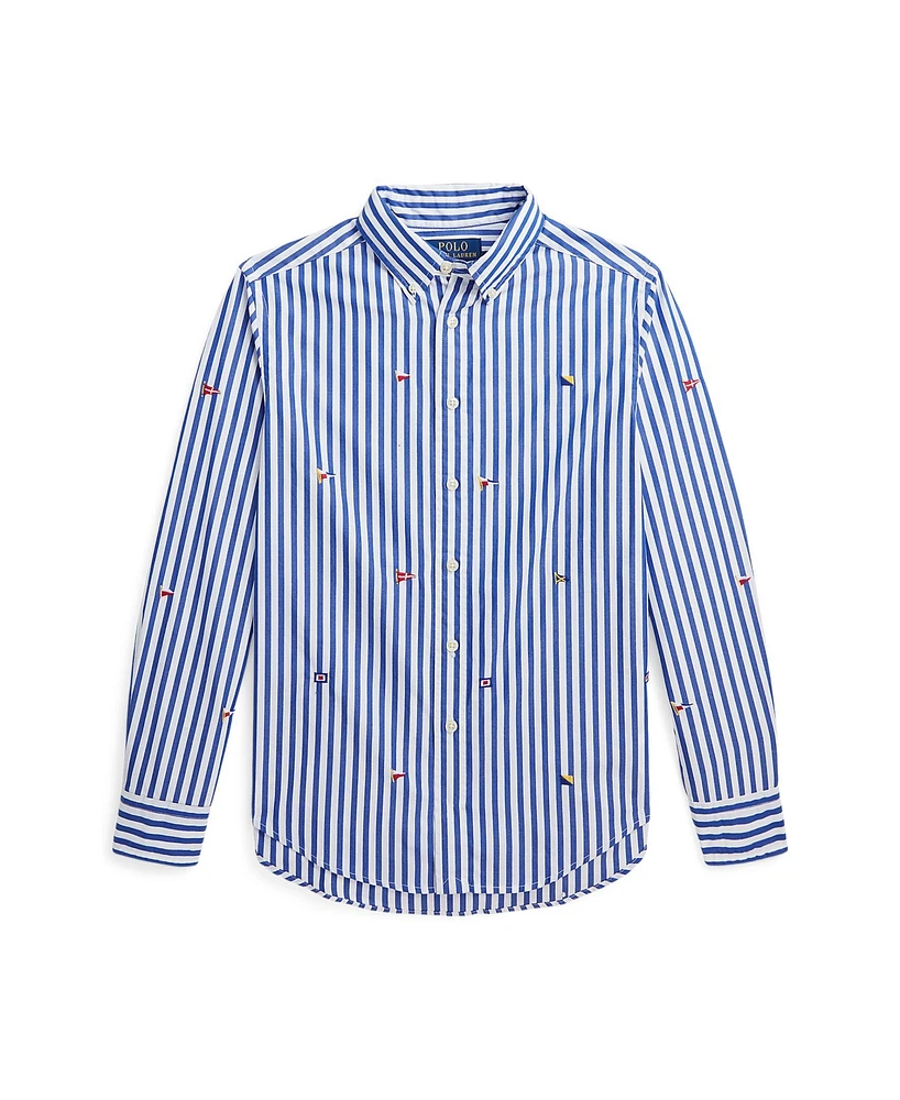 Polo Ralph Lauren Big Boys Sailing-Flag Striped Cotton Poplin Shirt