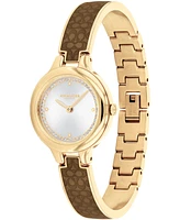 Coach Women's Chelsea Gold-Tone and Bronze Signature C Bangle Watch 27mm