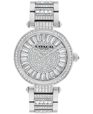 Coach Women's Cary Silver-Tone Stainless Steel Crystal Watch 34mm