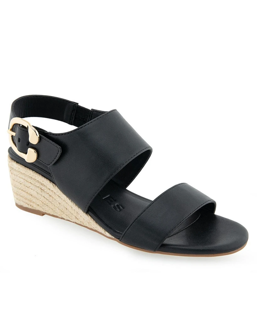 Aerosoles Women's Worth Open Toe Wedge Sandals