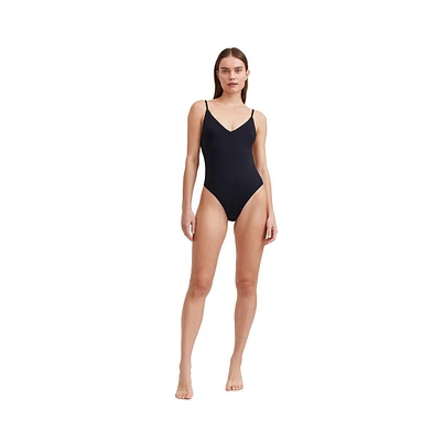 Gottex Women's Solid V neck one piece swimsuit with strap back detail