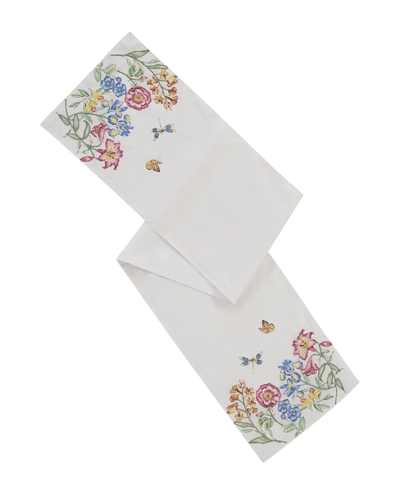 Lenox Butterfly Meadow Garden Embroidered Runner