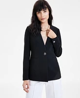 Bar Iii Women's Textured Crepe Blazer, Created for Macy's