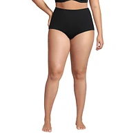 Lands' End Plus Tummy Control Tugless High Waisted Bikini Swim Bottoms