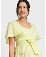 Seraphine Women's Maternity Cotton Broderie and Nursing Dress