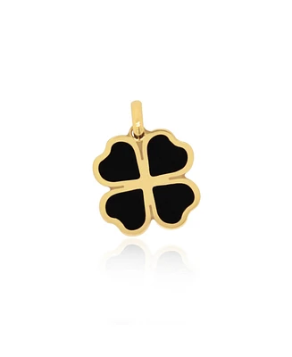 The Lovery Onyx Lucky Clover Charm 14K Gold