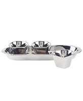 Certified International Derby Day at the Races Silver Plated 3-d Horseshoe 4 Pc Tray Set