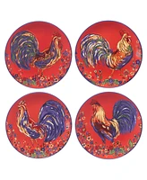 Certified International Morning Rooster Set of 4 Salad Plates