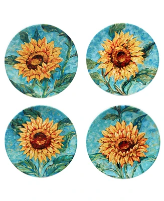 Certified International Golden Sunflowers Set of 4 Salad Plates