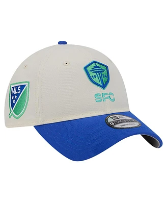 Men's New Era White Seattle Sounders Fc 2024 Kick Off Collection 9TWENTY Adjustable Hat