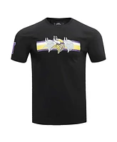 Men's Pro Standard Black Minnesota Vikings Retro Striper T-shirt