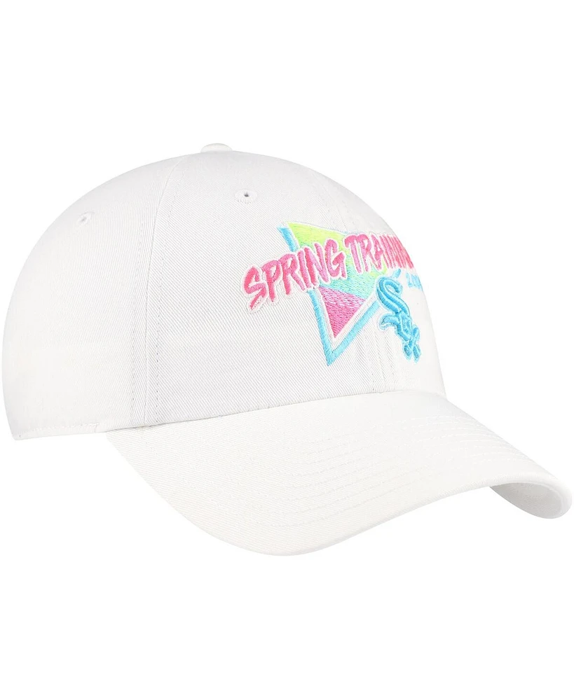 Men's '47 Brand White Chicago White Sox 2024 Spring Training Vapor Wave Clean Up Adjustable Hat