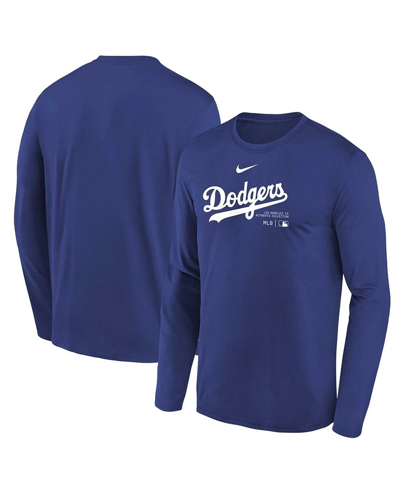 Big Boys Nike Royal Los Angeles Dodgers Authentic Collection Long Sleeve Performance T-shirt