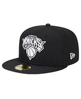 Men's New Era Black New York Knicks Active Satin Visor 59FIFTY Fitted Hat