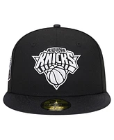 Men's New Era Black New York Knicks Active Satin Visor 59FIFTY Fitted Hat