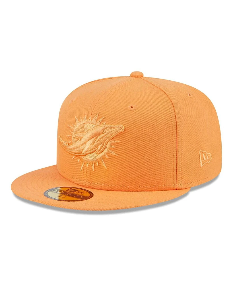 Men's New Era Orange Miami Dolphins Color Pack 59FIFTY Fitted Hat