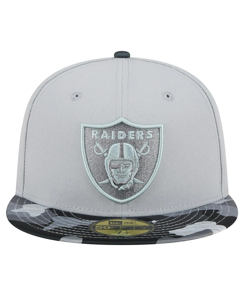 Men's New Era Gray Las Vegas Raiders Active Camo 59FIFTY Fitted Hat