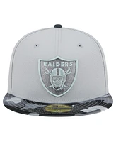 Men's New Era Gray Las Vegas Raiders Active Camo 59FIFTY Fitted Hat