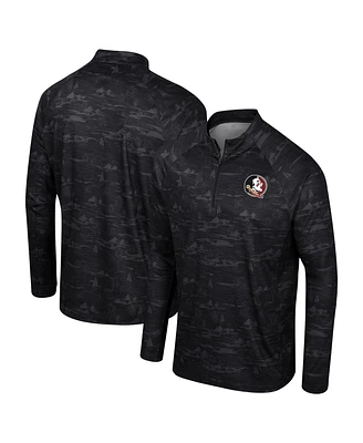 Men's Colosseum Black Florida State Seminoles Carson Raglan Quarter-Zip Jacket