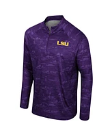 Men's Colosseum Purple Lsu Tigers Carson Raglan Quarter-Zip Jacket