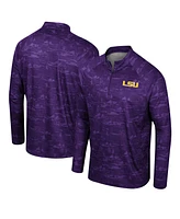 Men's Colosseum Purple Lsu Tigers Carson Raglan Quarter-Zip Jacket